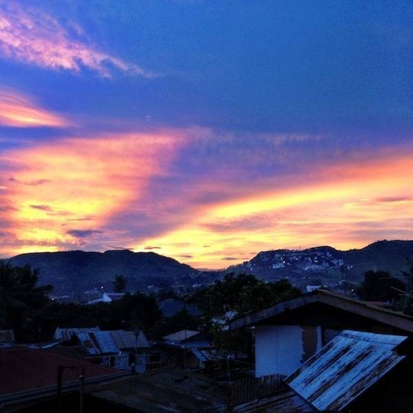 Beautiful view of a sunset over the mountains.