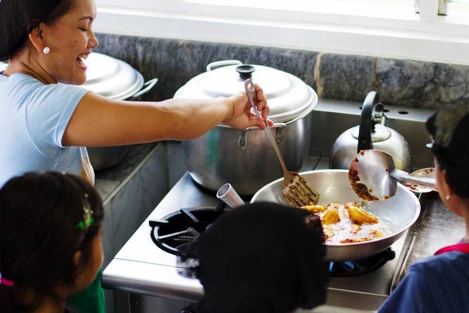 Women in the kitchen.