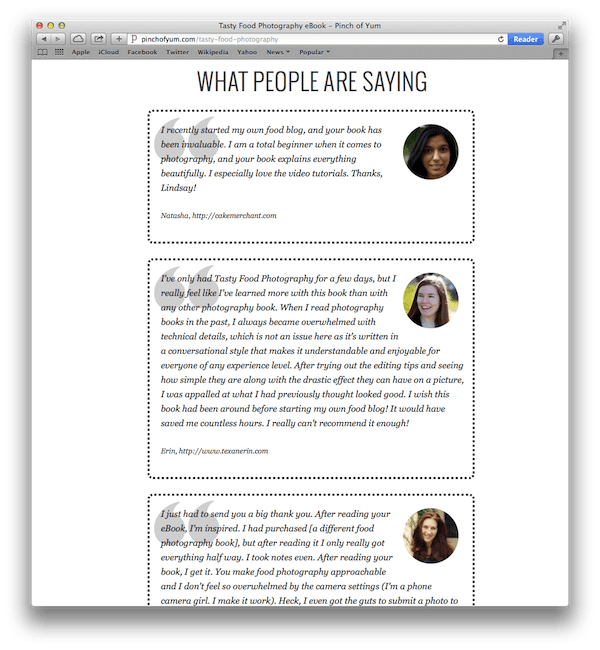 Social Proof via Testimonials.