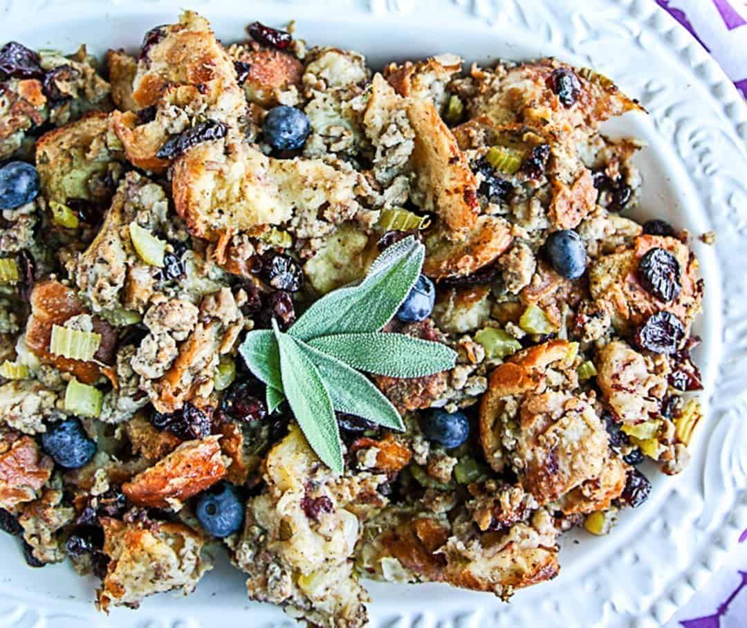 A plate of food, with Stuffing