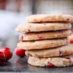 A stack of cookies on a countertop