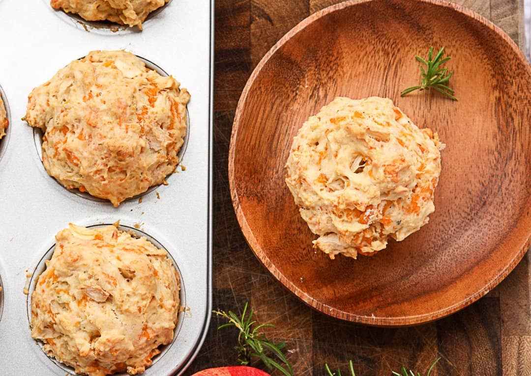 Apple Cheddar Muffins with Rosemary