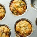 A close up of egg muffins in a pan