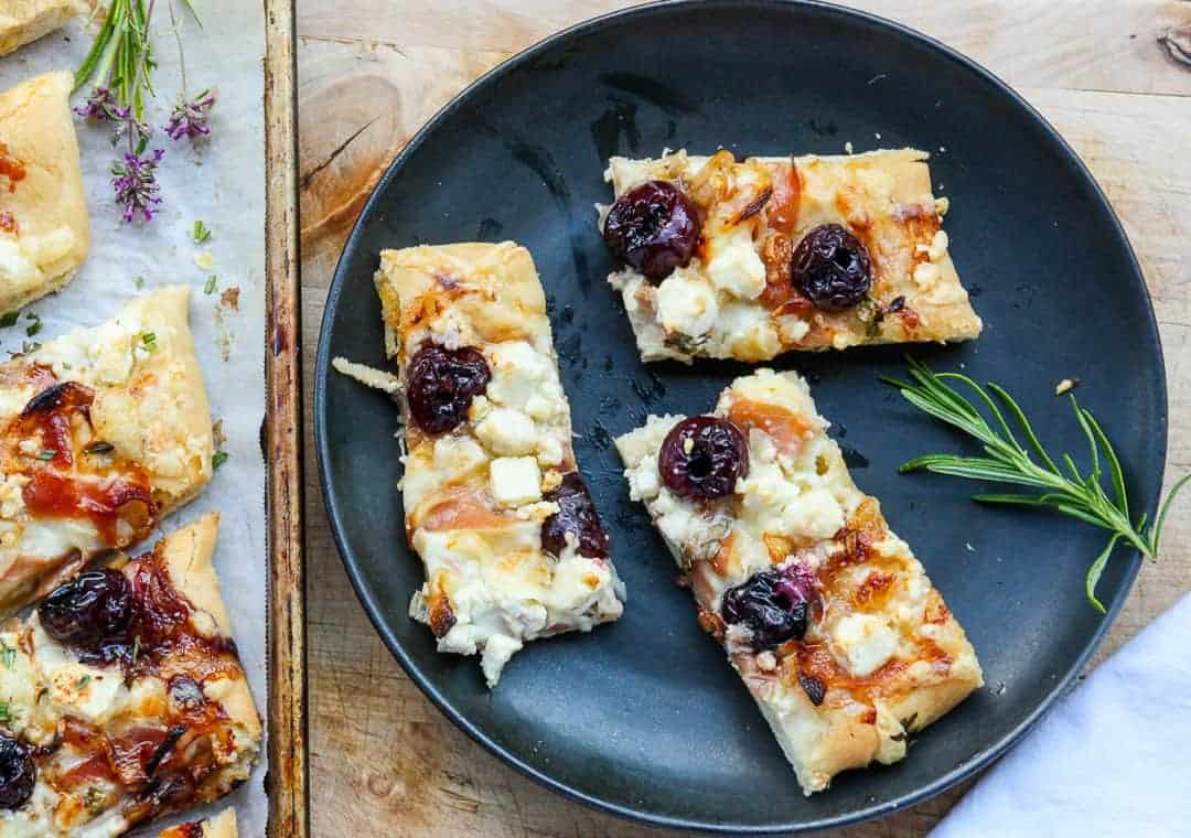 Balsamic Cherry Feta & Prosciutto Pizza