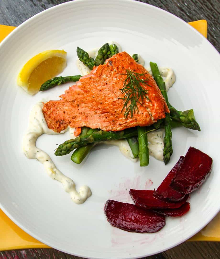 Alder Planked Salmon with Lemon Dill Aioli