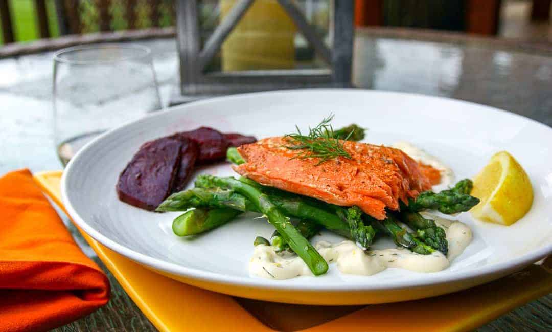 Alder Planked Salmon with Lemon Dill Aioli