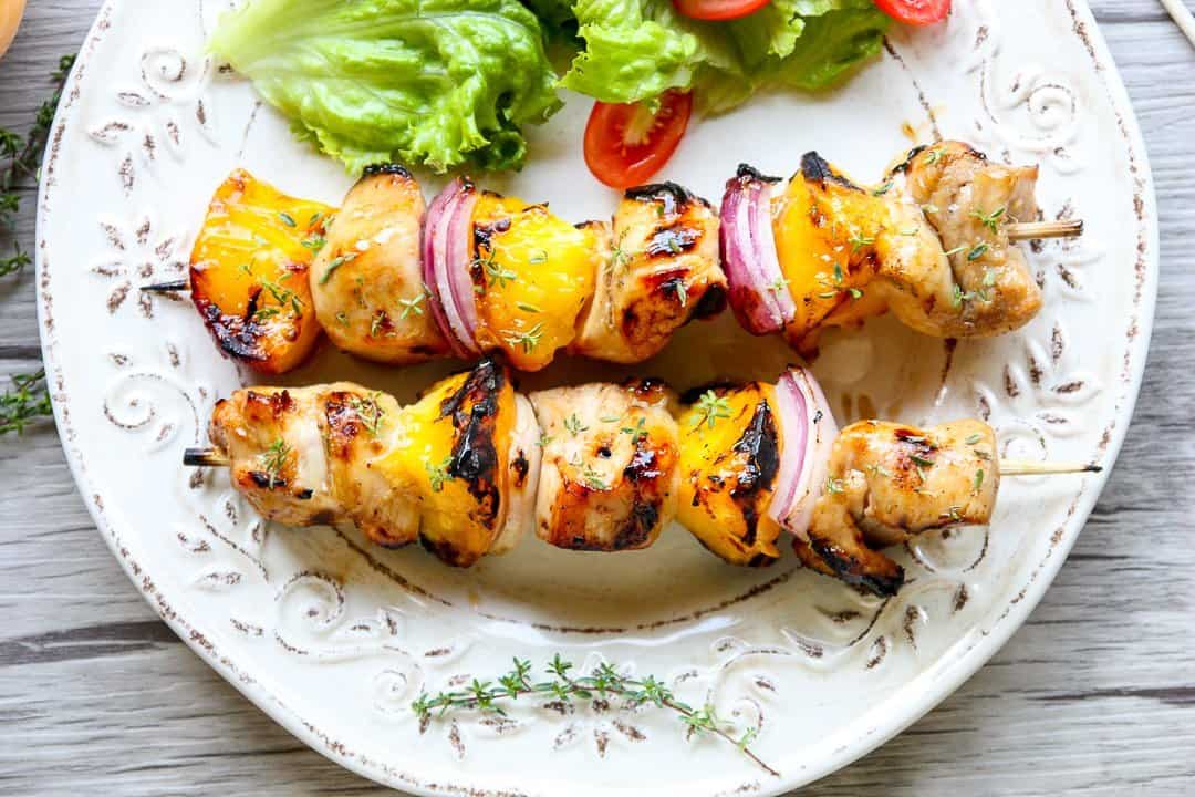 Whisky Chicken Peach Kebabs