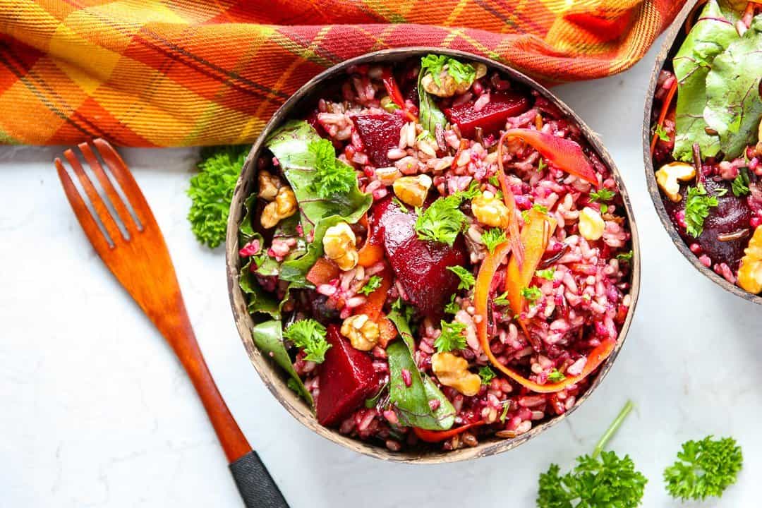 Roasted Beet Wild Rice Salad