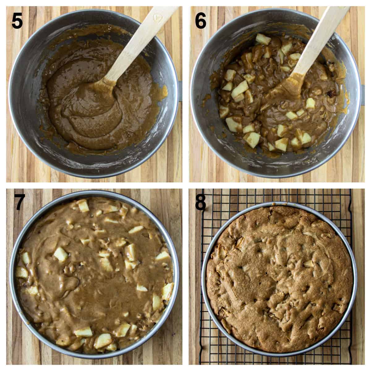 The last four steps showing the recipe process, labelled five through eight.