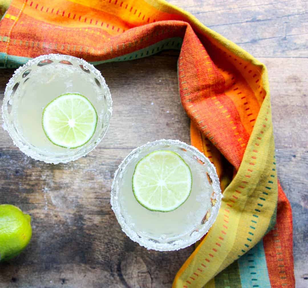 Two drinks on a table