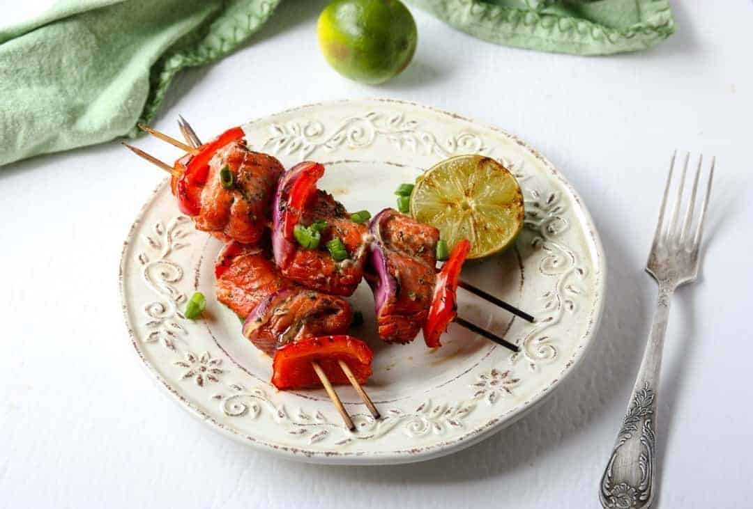 Grilled Asian Salmon Kebabs