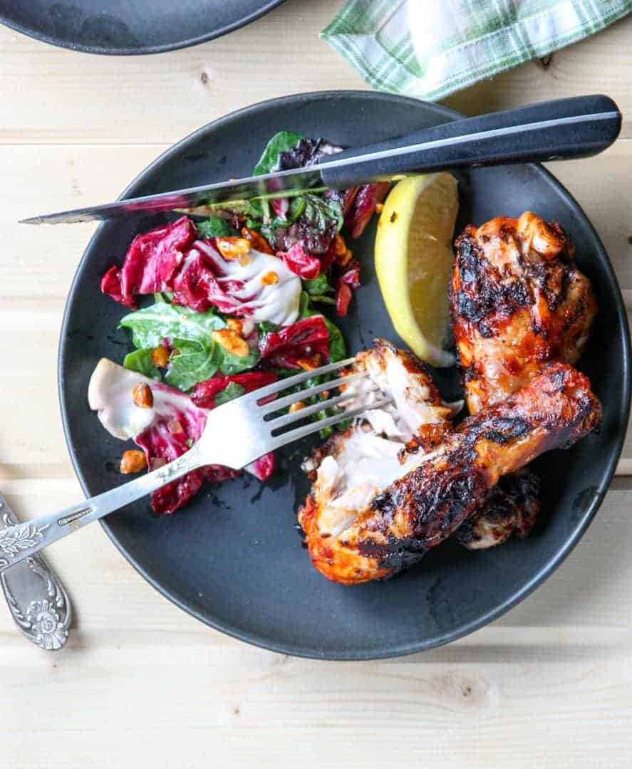 A plate of food on a table