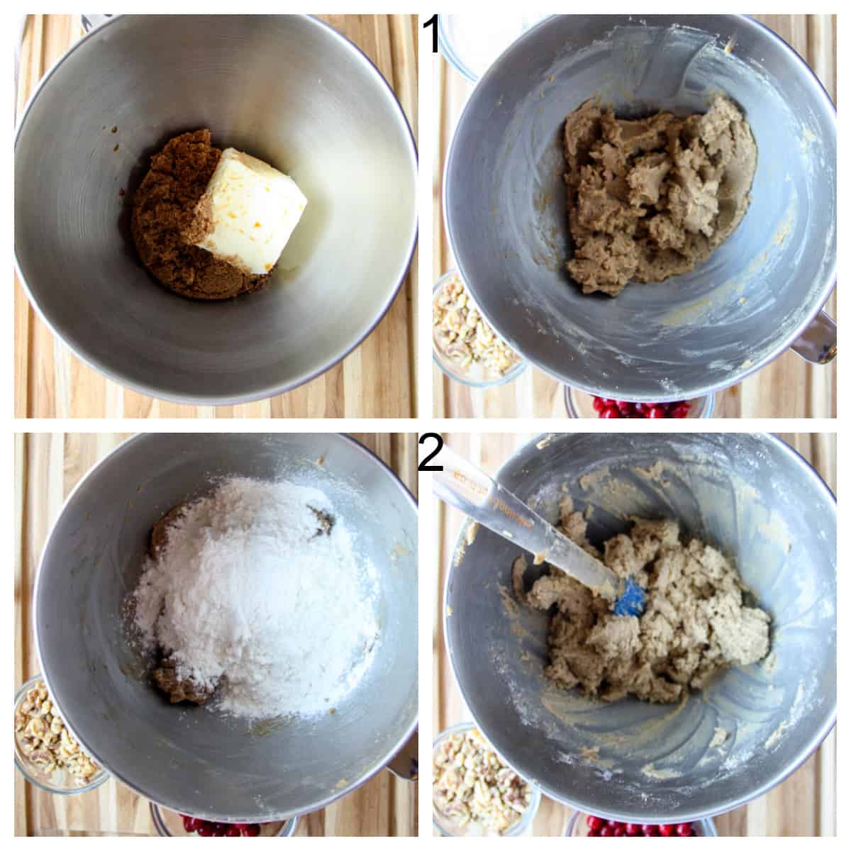 The first two steps to make the recipe.