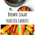 Brown sugar carrots in a black dish