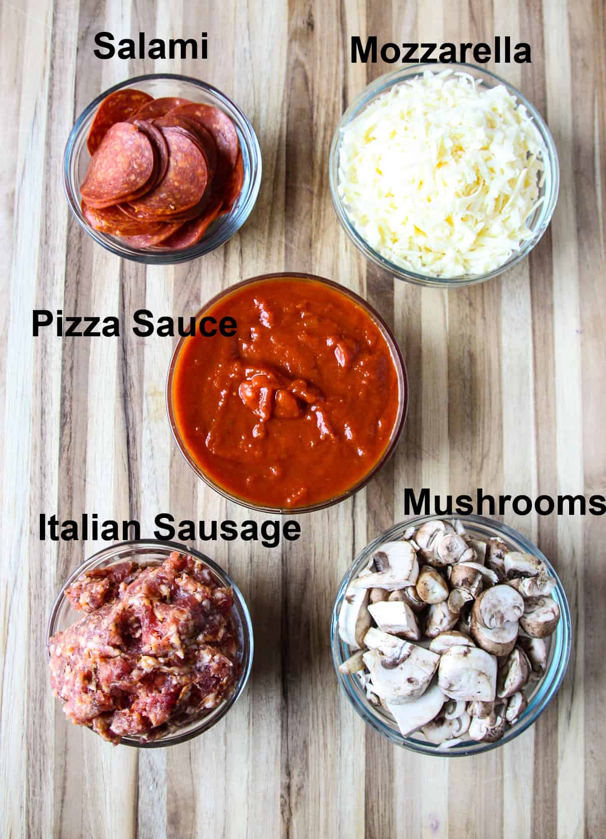 The ingredients for making the recipe.