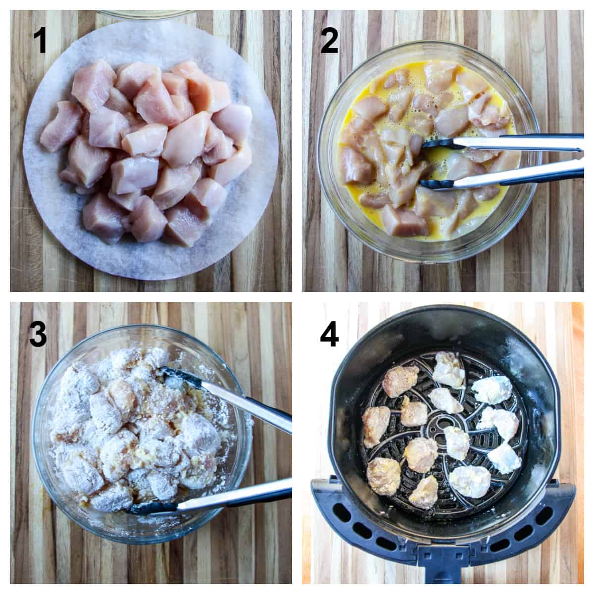 Process shots of making this recipe steps one through four.