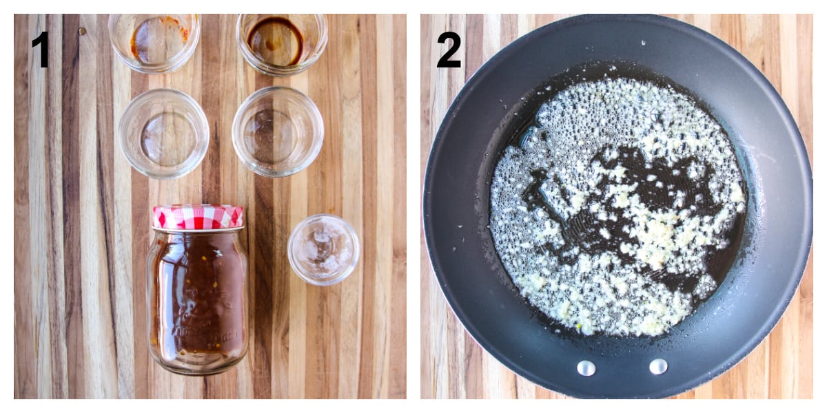 Steps one and two of making the recipe.