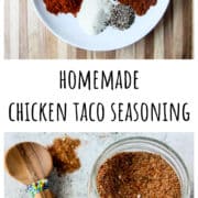 Chicken taco seasoning spices on a white plate.