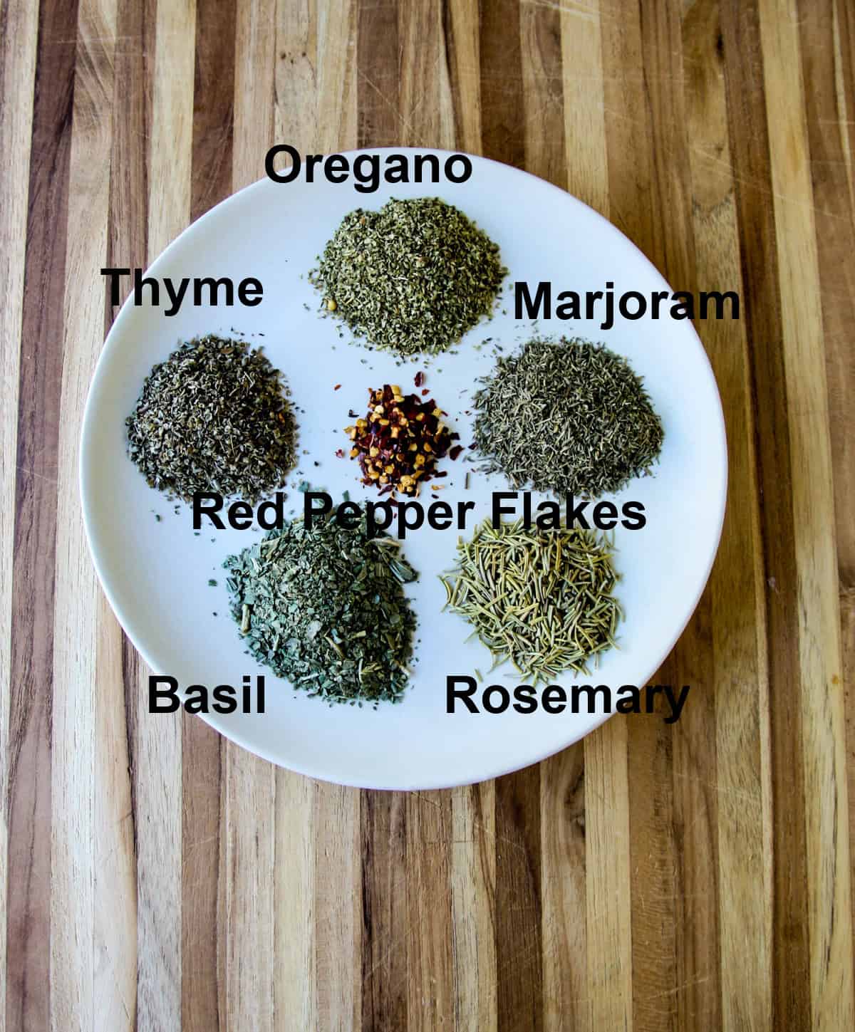 All of the ingredients needed to make this recipe on a white plate.