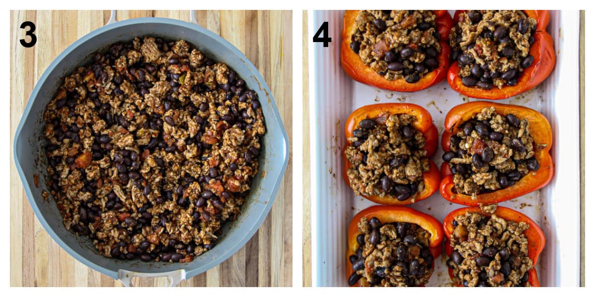 Steps three and four of the recipe process.