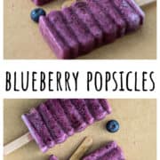 Blueberry popsicles on parchment paper